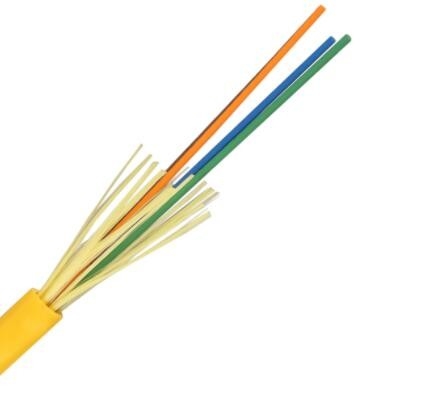 Fiber黄色い光ケーブル14 Core堅い緩衝か緩い管の屋内ケーブルGJFJV-14B1 9/125の