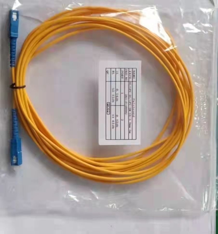 5mポリ塩化ビニールの繊維光学の単信単モードSC UPC 3.0mmの直径をパッチ・コード